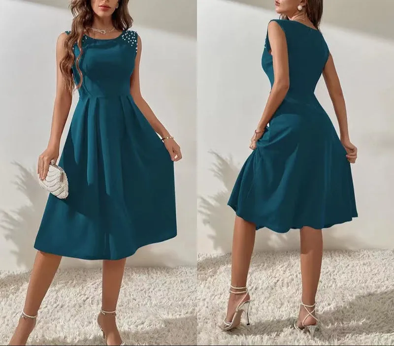 Fashion Studded Sleeveless Dress