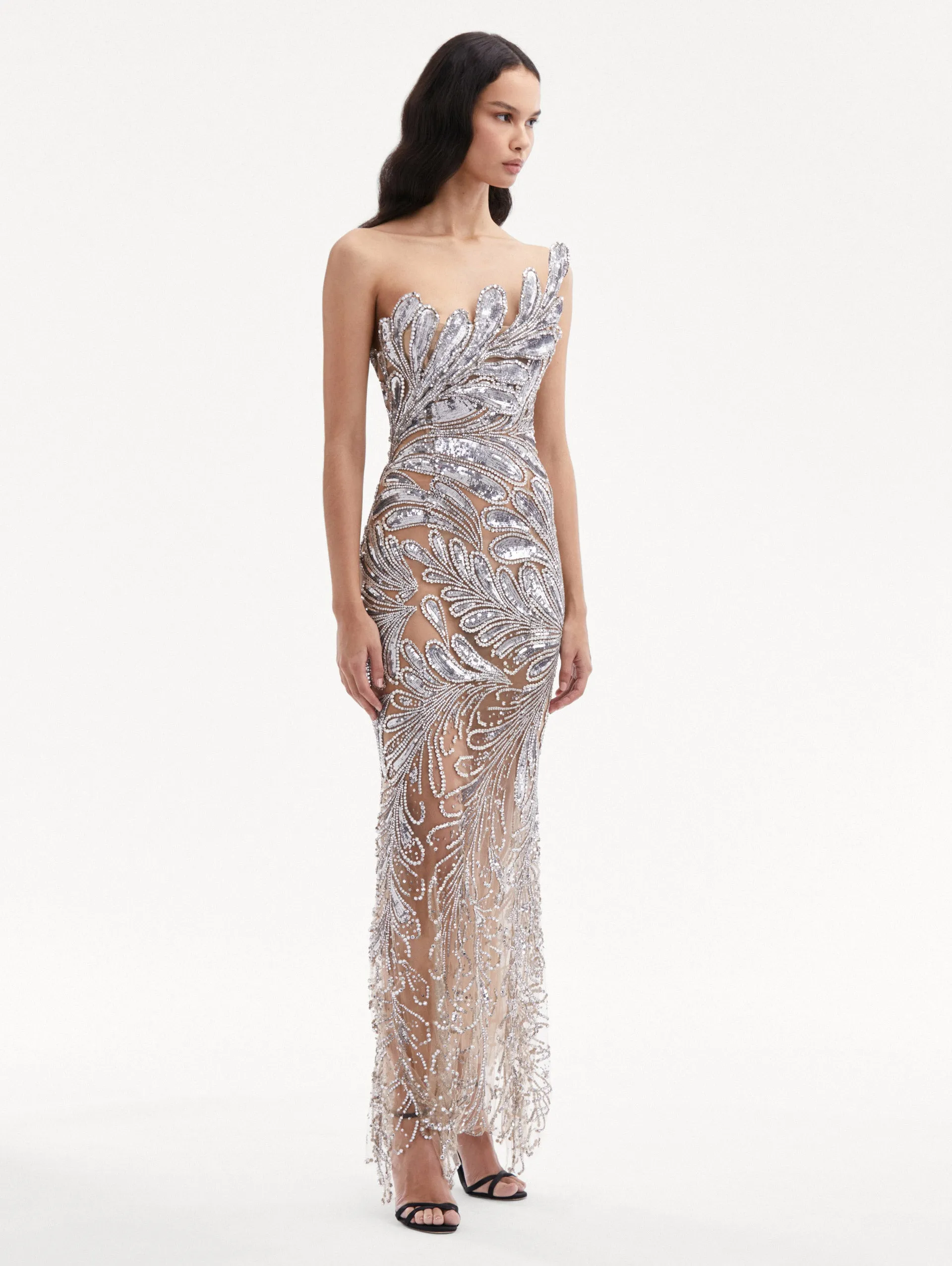 Fern Crystal Embroidered Gown