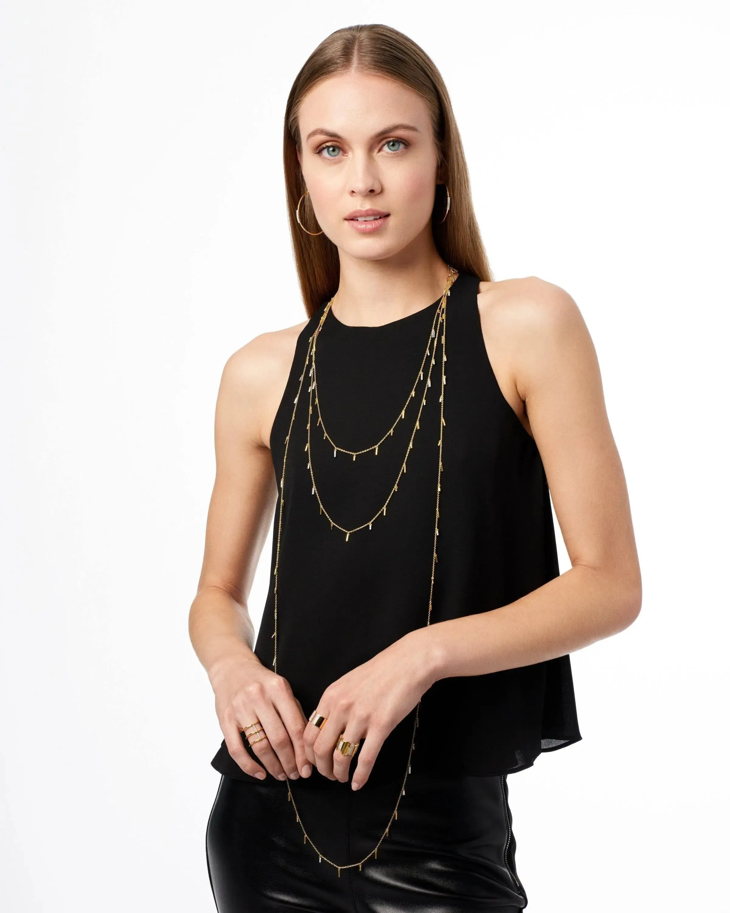 FREIDA ROTHMAN Radiance 60" Droplet Station Necklace