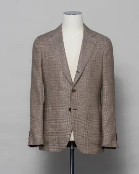 Gaiola Napoli Linen Glencheck Jacket / Brown