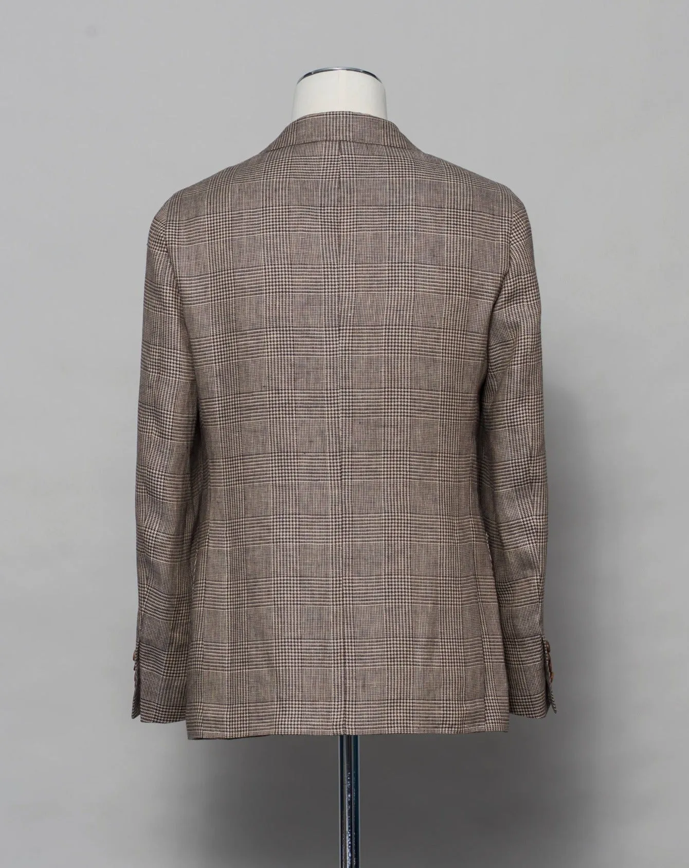 Gaiola Napoli Linen Glencheck Jacket / Brown