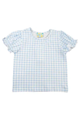 Girls Blue Gingham Shirt Only