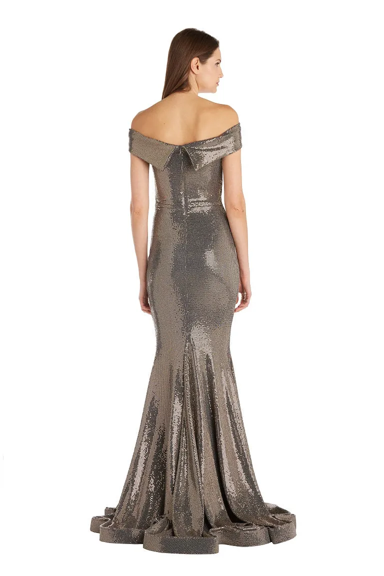 Gown with Off-The-Shoulder Neckline