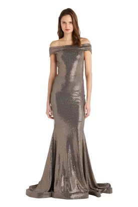 Gown with Off-The-Shoulder Neckline