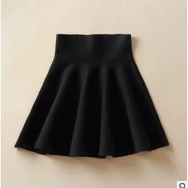 High Waist Short Mini Pleated Wool Plaid Women's Skirts