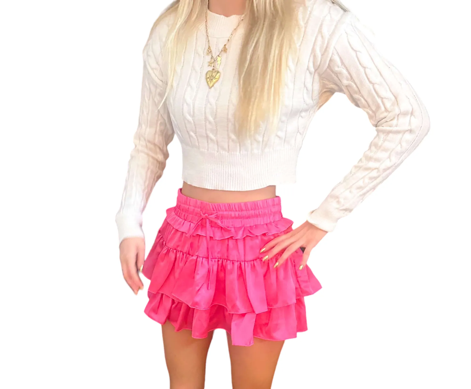 Hot Pink Ruffle Skort Delight