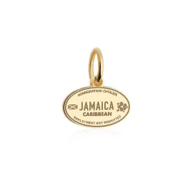 Jamaica Passport Stamp Charm Solid Gold Mini
