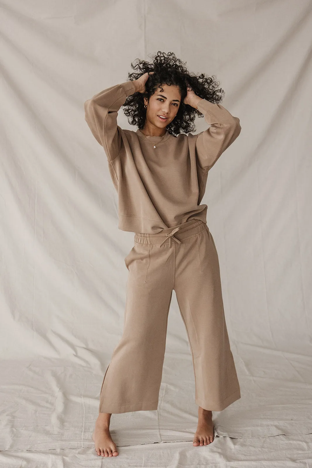 Jet-Setter Wide Leg Set Long Sleeve |Cocoa