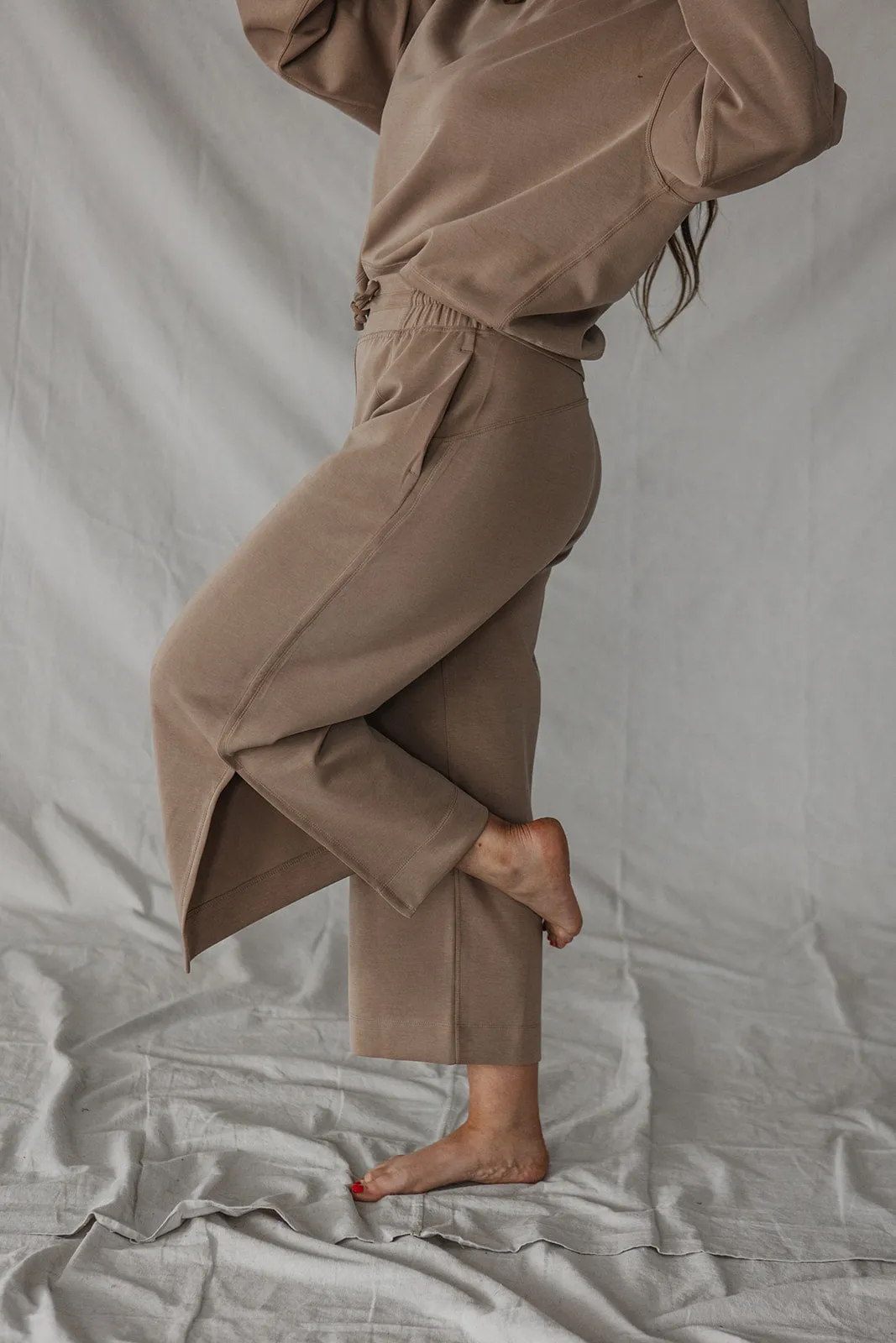 Jet-Setter Wide Leg Set Long Sleeve |Cocoa