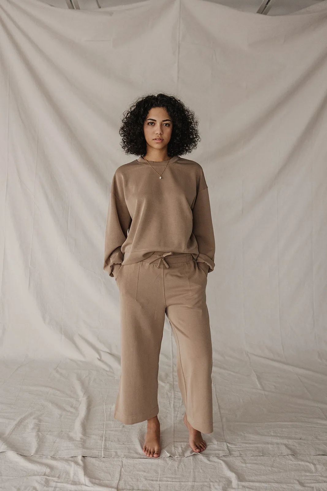 Jet-Setter Wide Leg Set Long Sleeve |Cocoa