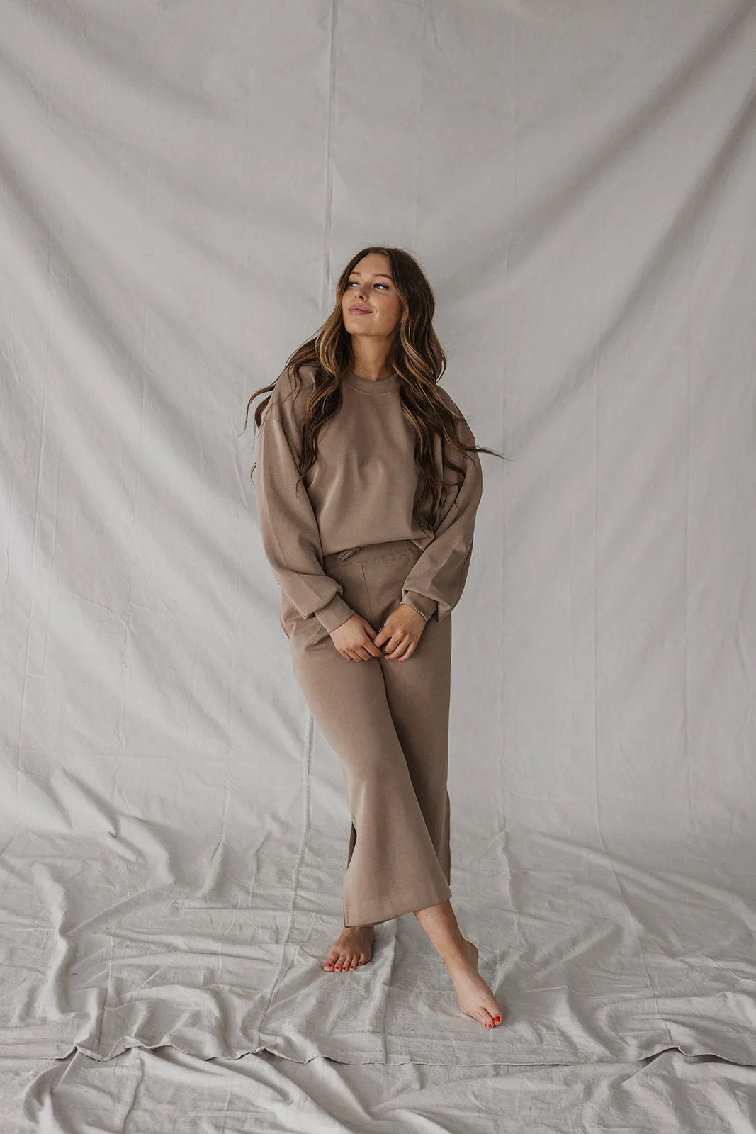 Jet-Setter Wide Leg Set Long Sleeve |Cocoa