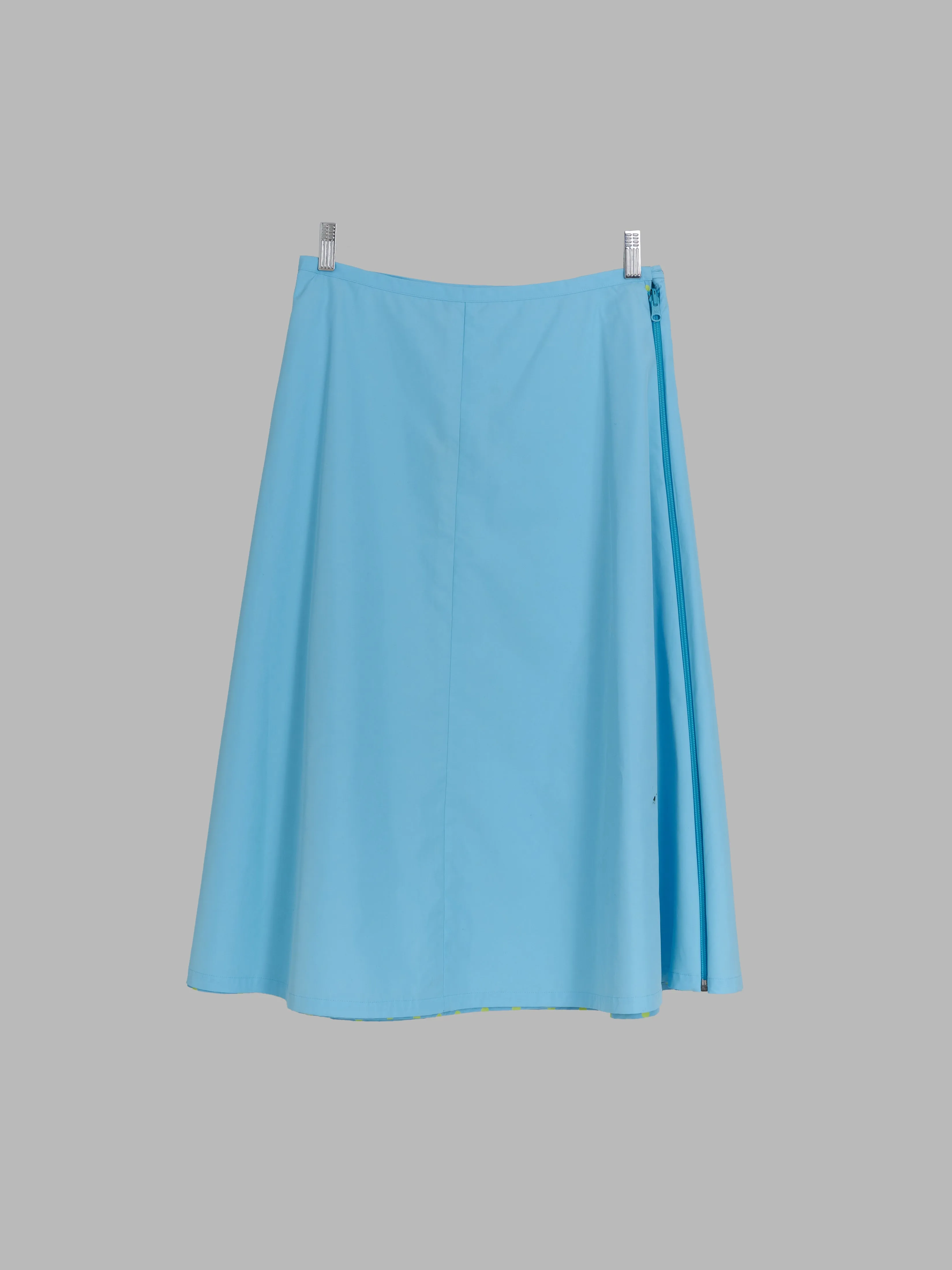 Junya Watanabe Comme des Garcons SS2000 blue poly spotted reversible skirt - M