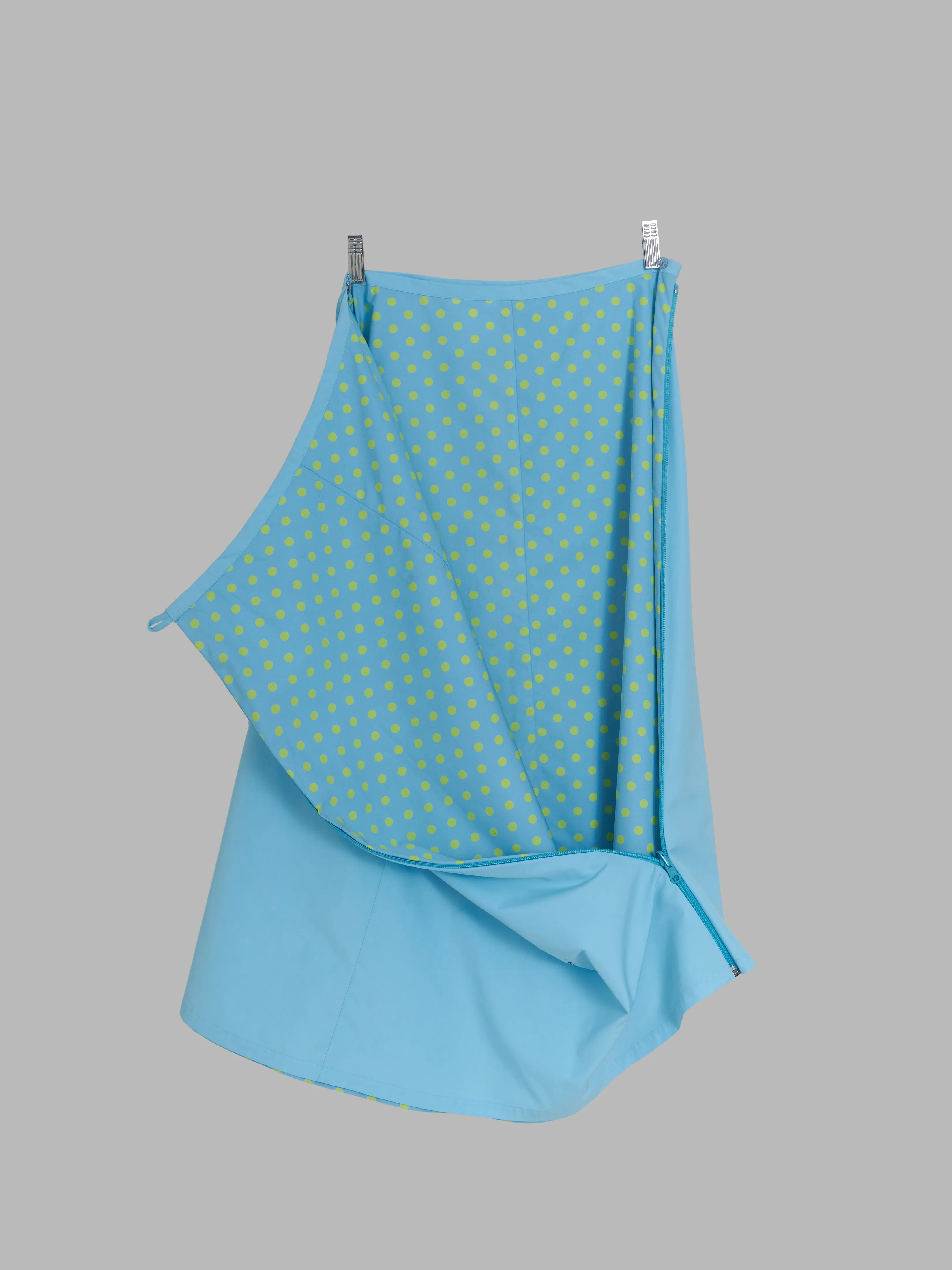 Junya Watanabe Comme des Garcons SS2000 blue poly spotted reversible skirt - M