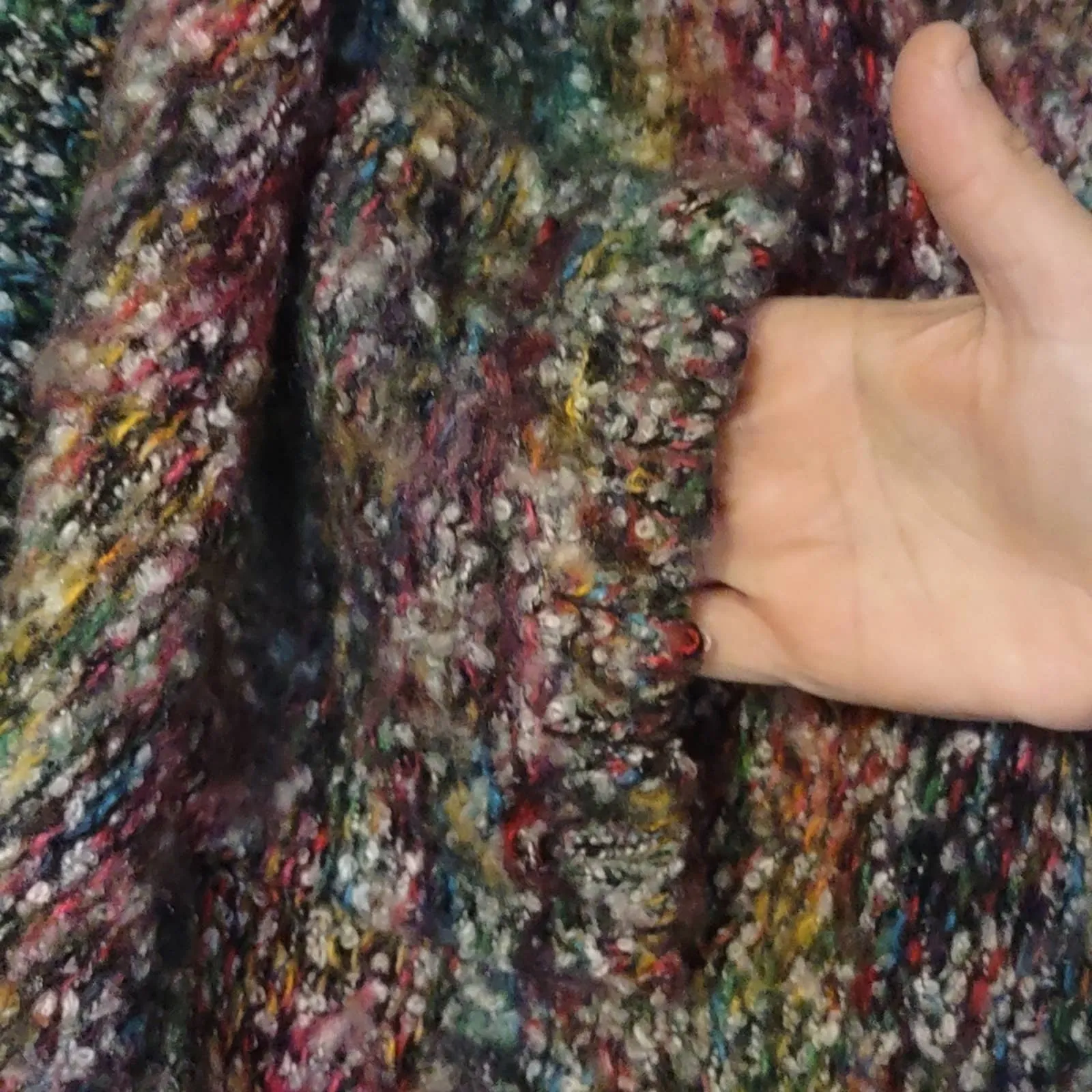 Kaktus Fuzzy Knit Open Front Two Way Cardigan Sweater XL