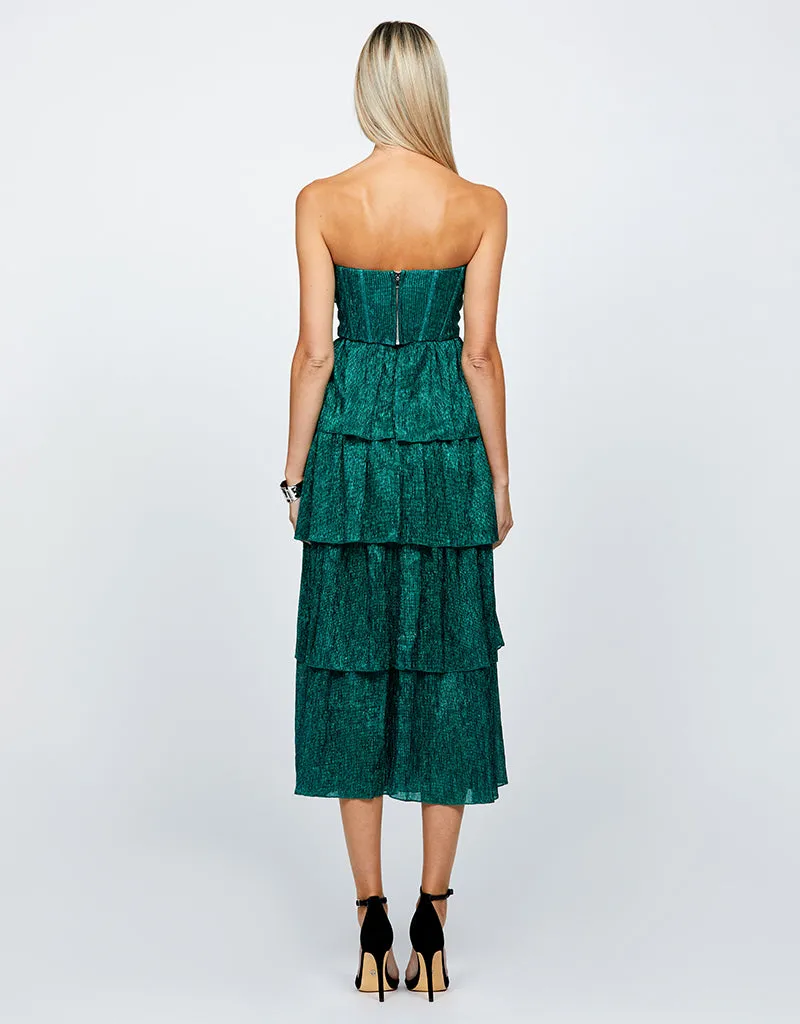 KIANDRA METALLIC ROSETTE TOP AND SKIRT SET BL66SS17S