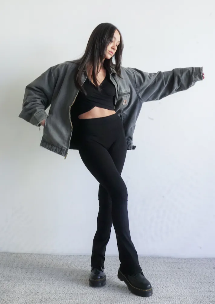 Laguna Long Sleeve Wrap Top Black