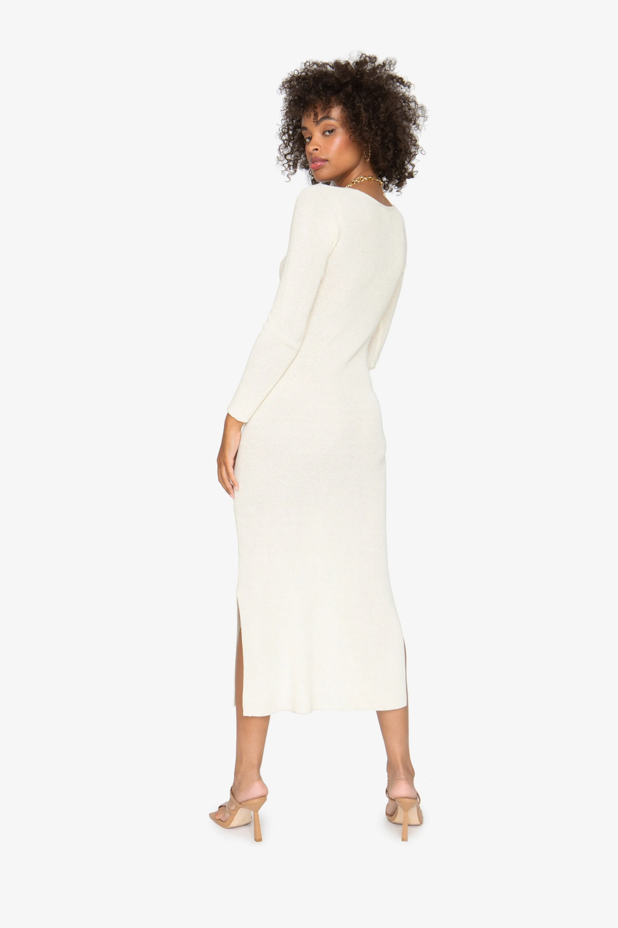 Lila Midi Dress - Creme
