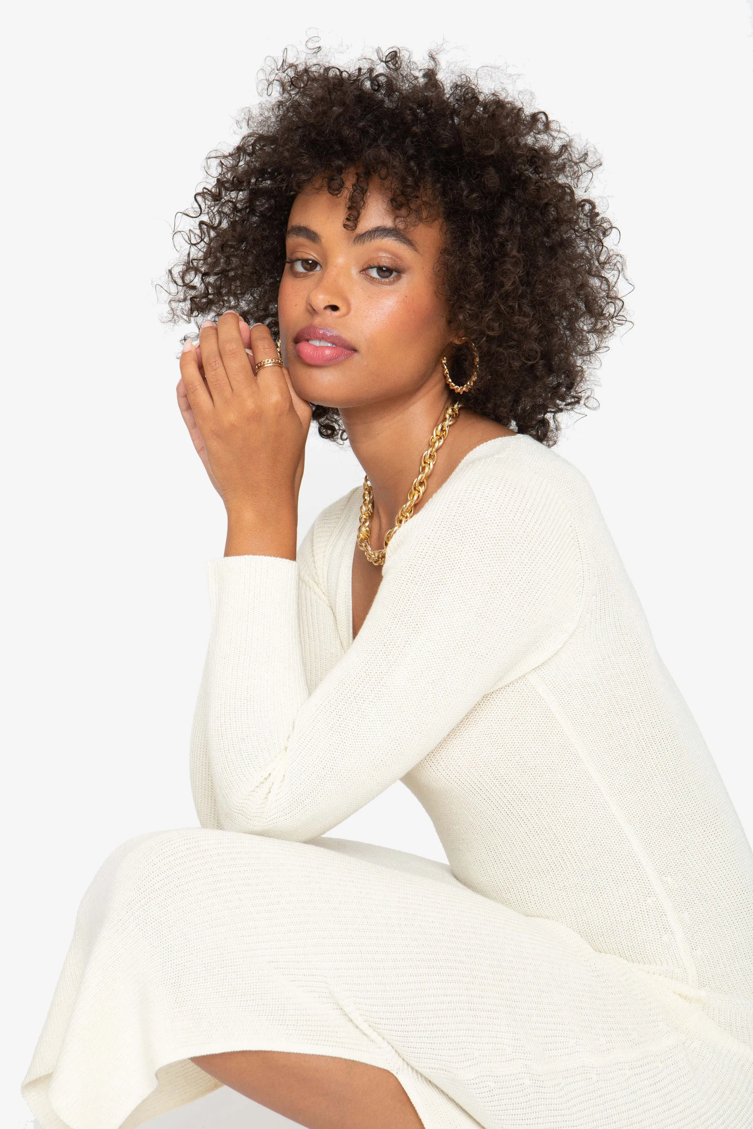 Lila Midi Dress - Creme