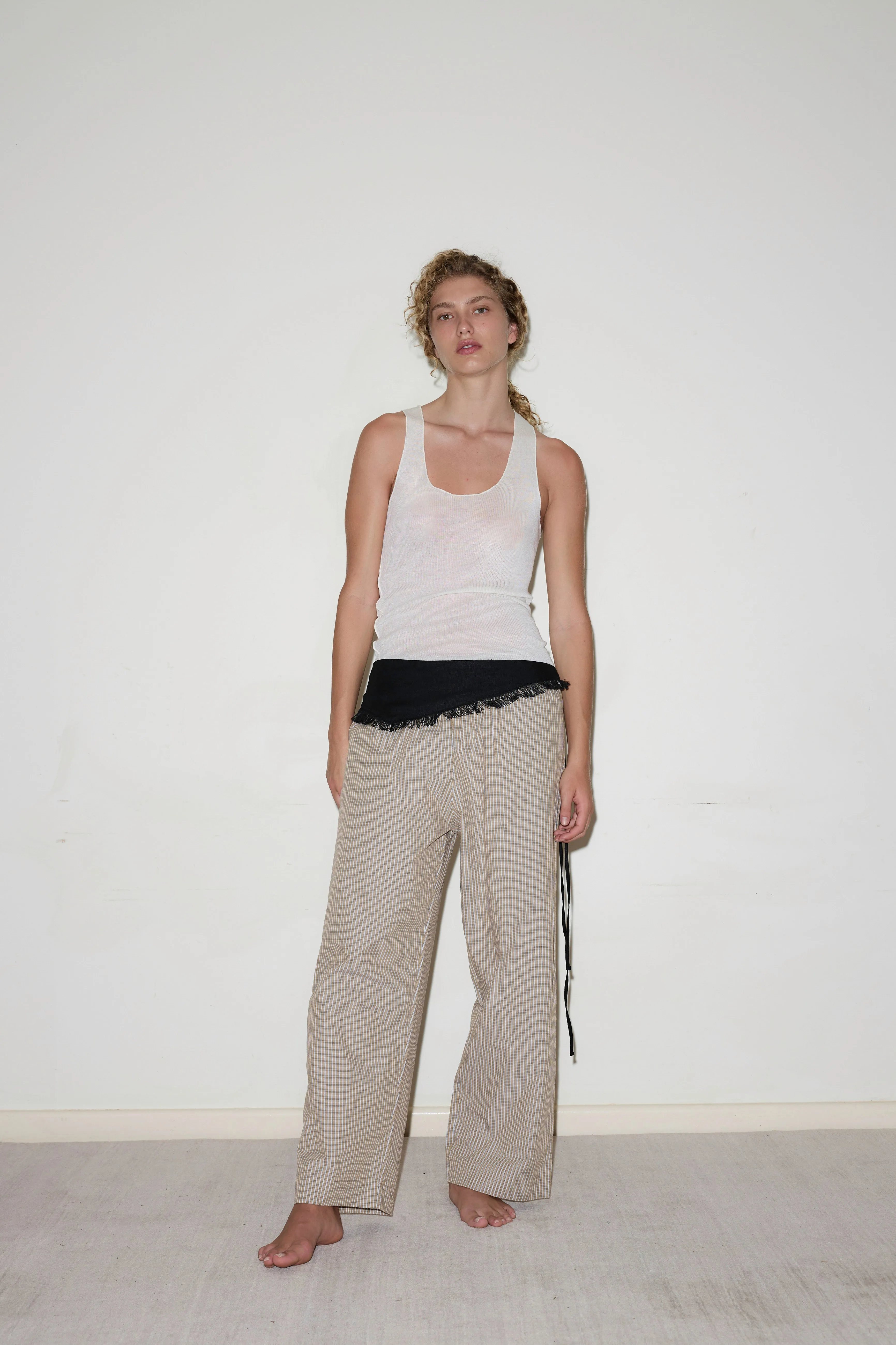 Linen Fray belt - Black