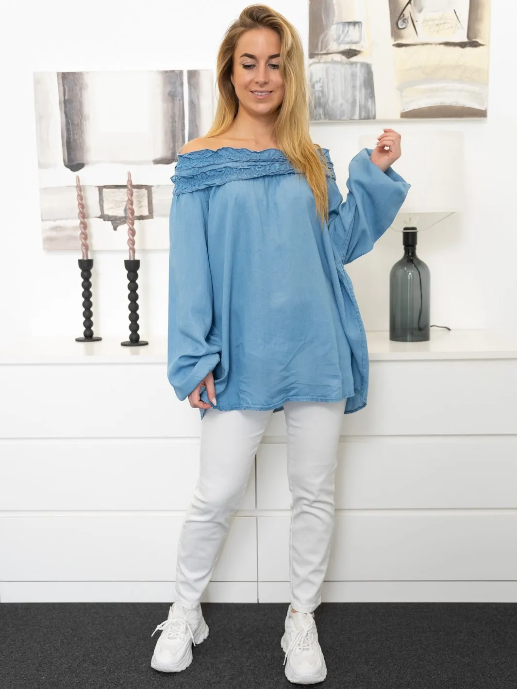 Marta du Chateau Julietta bluse light blue