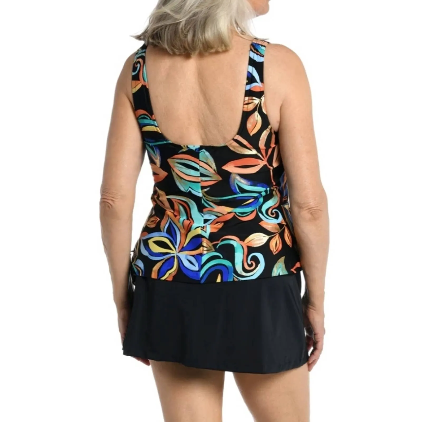 Maxine of Hollywood Watercolor Expressions Faux Skirtini Swim
