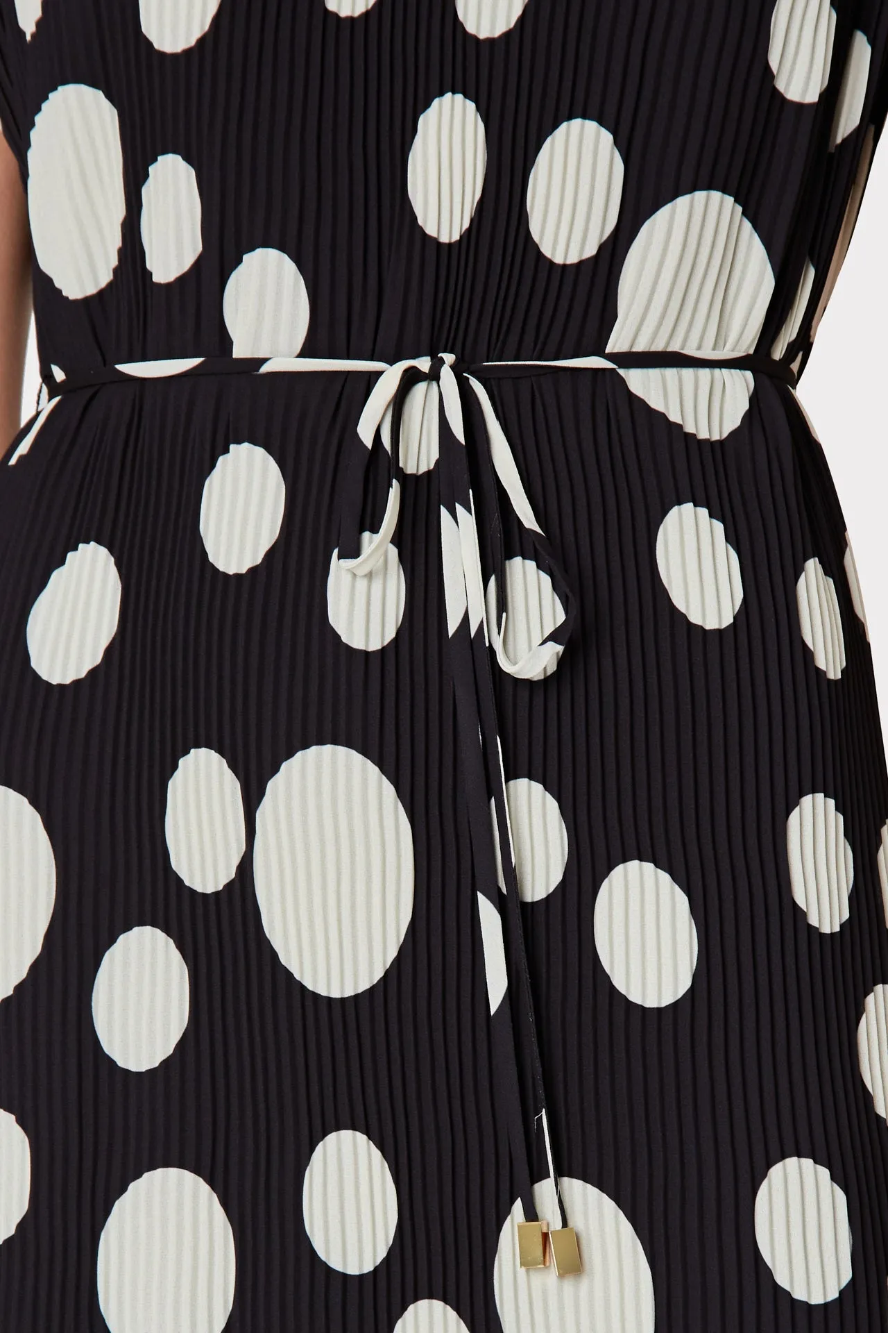 Melina Pleated Dot Dress