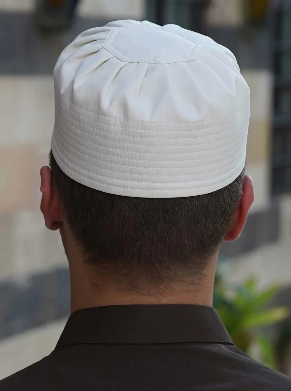 Mercerised Cotton Pleated Kufi Hat