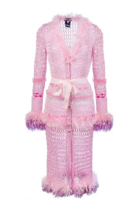 Monroe Pink Handmade Knit Cardigan-Dress