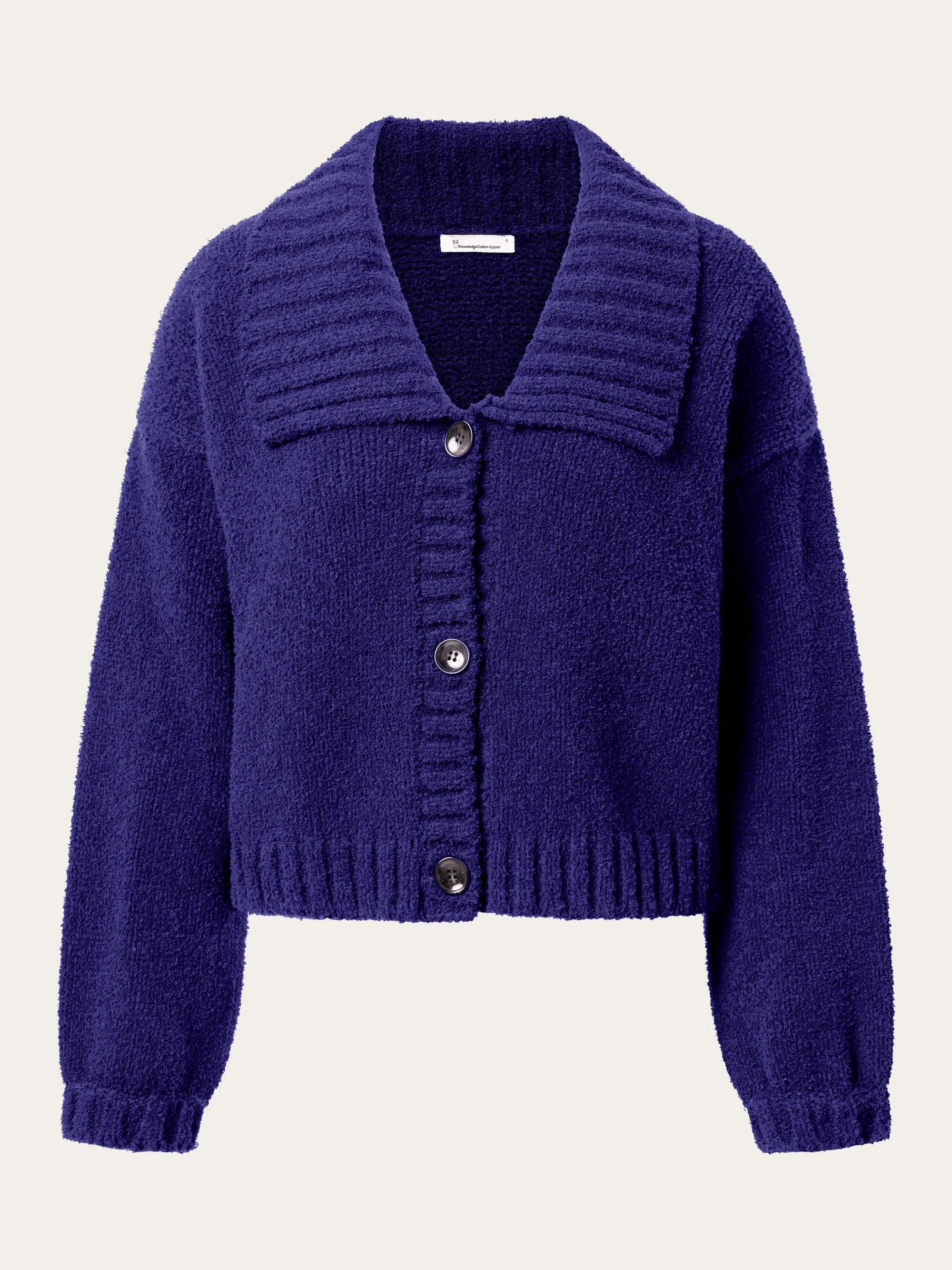 Mouline big collar cardigan - Deep Purple