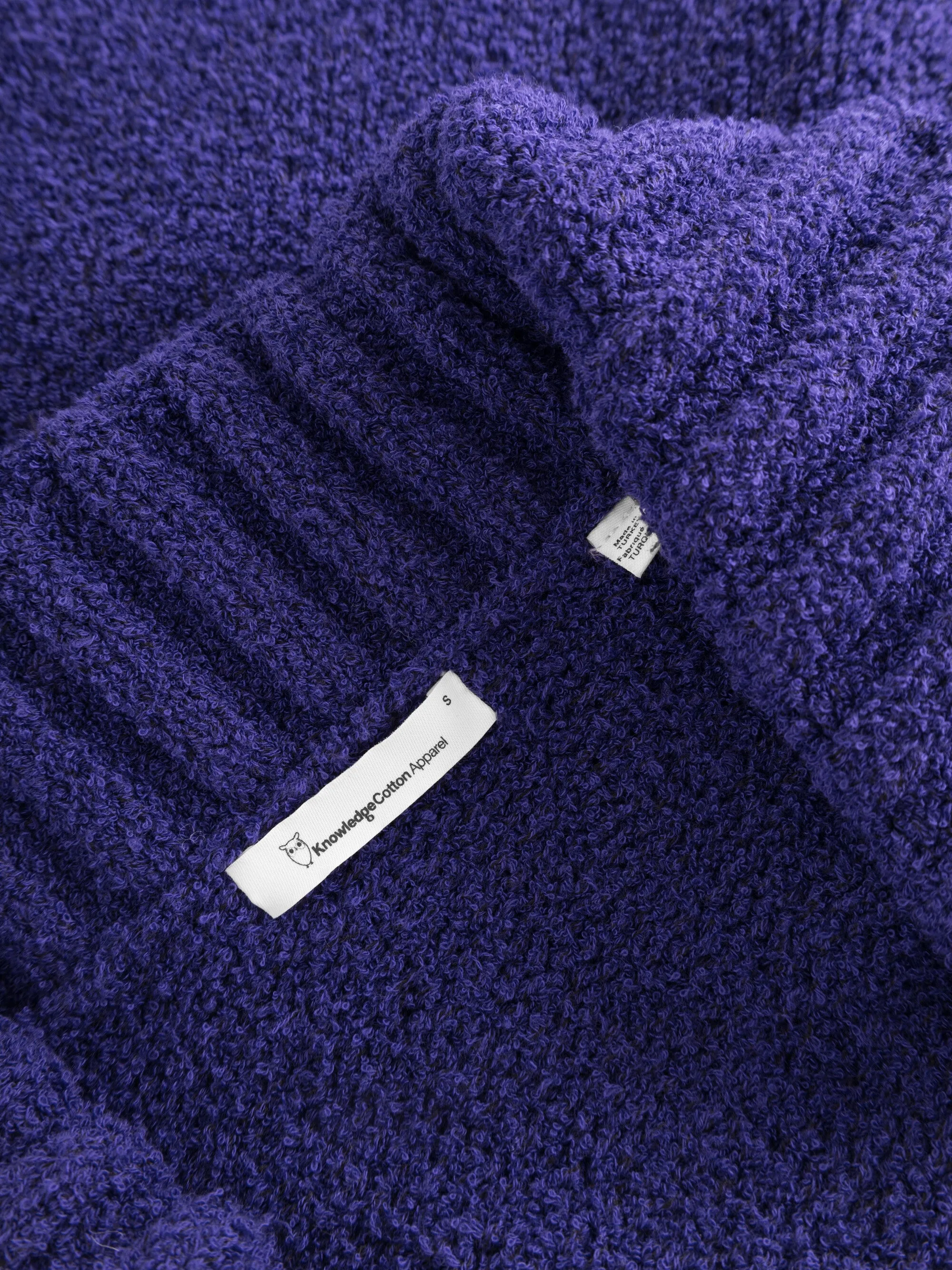 Mouline big collar cardigan - Deep Purple