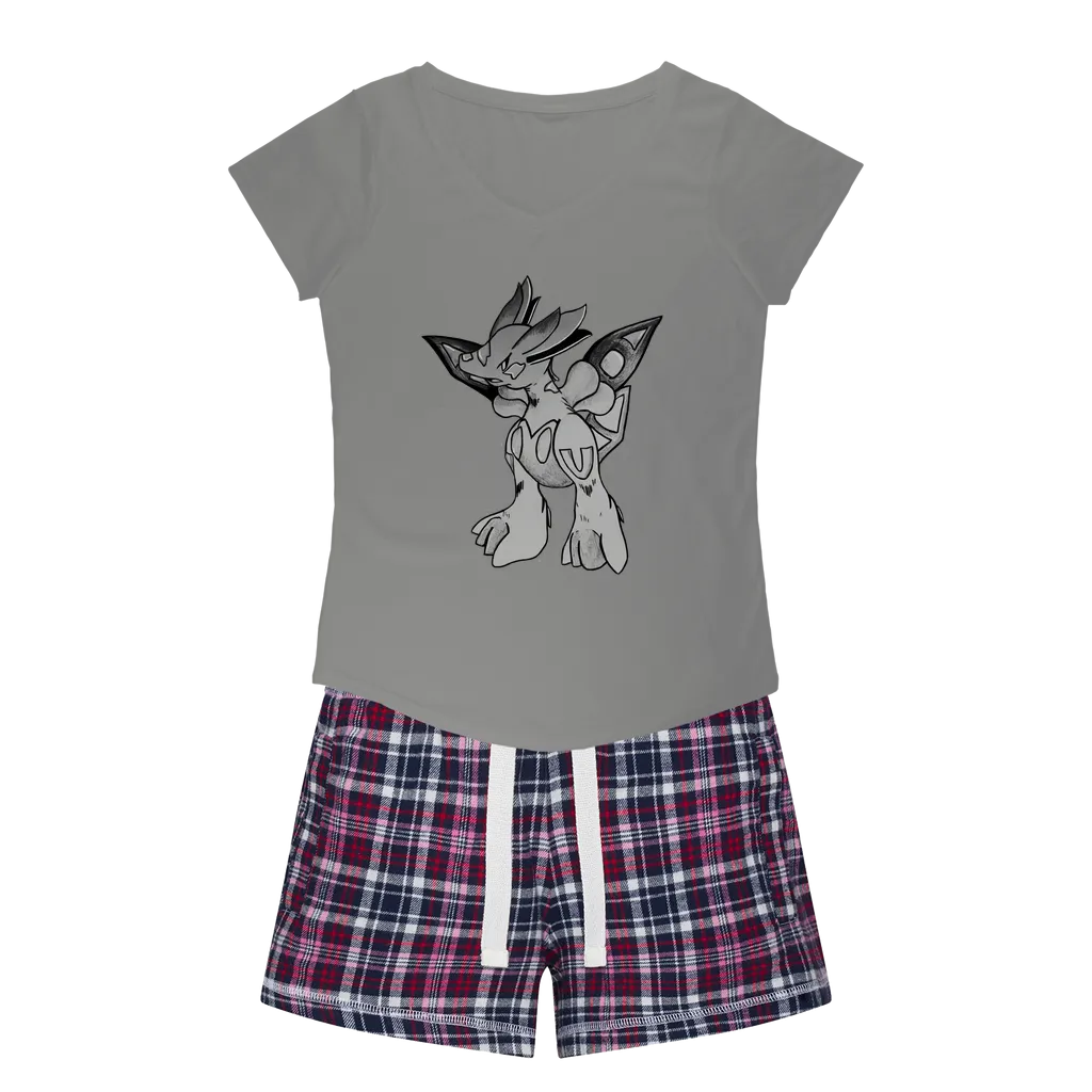 Mycros Women's Sleepy Tee and Flannel Short