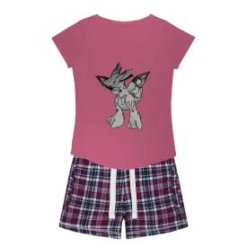 Mycros Women's Sleepy Tee and Flannel Short