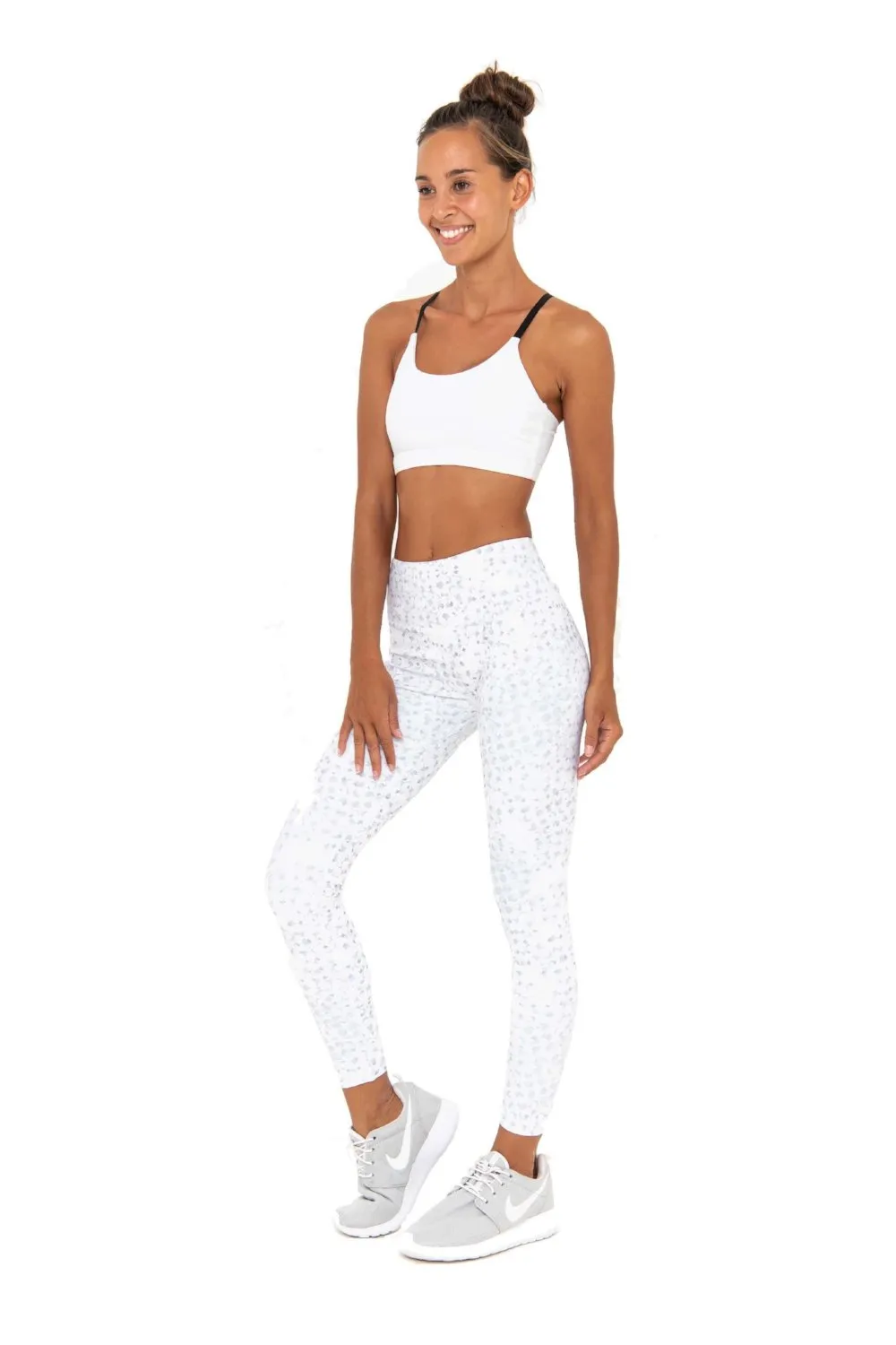 NAOMI HIGH WAIST 7/8  LEGGING - OYSTER MONOCHROME