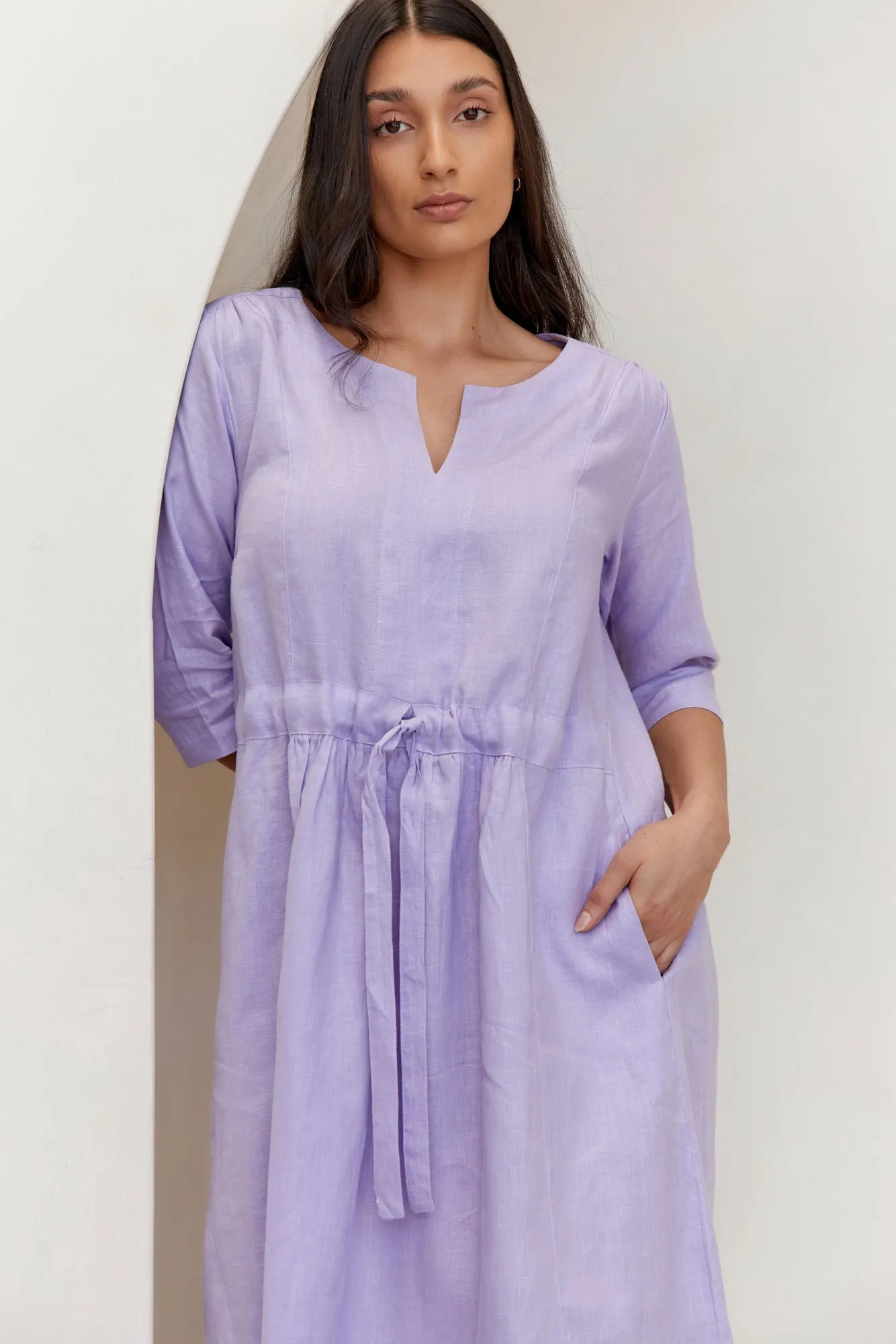 Nelle Linen Dress Lilac