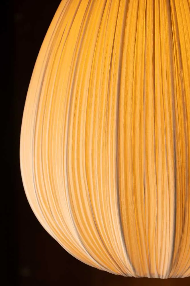 Neutral Pleated Fabric Teardrop Ceiling Light
