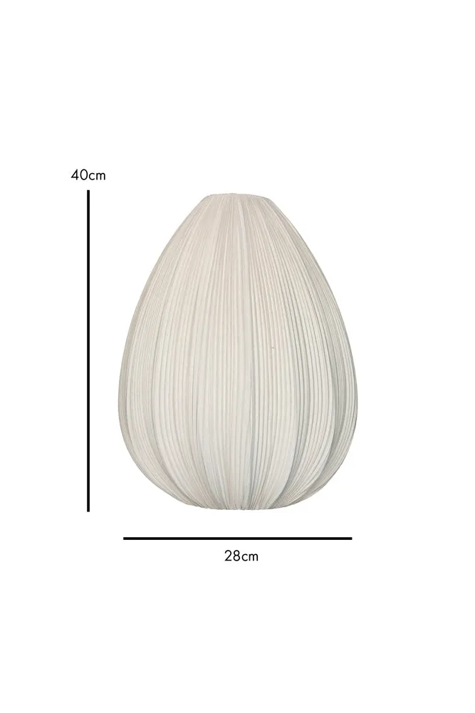 Neutral Pleated Fabric Teardrop Ceiling Light