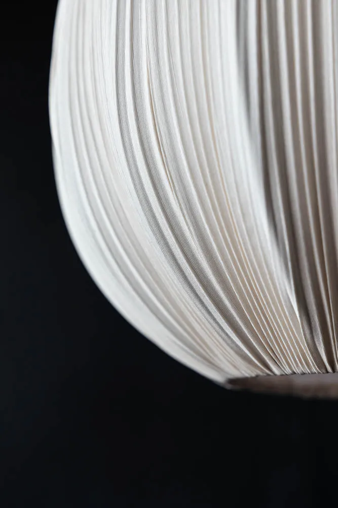 Neutral Pleated Fabric Teardrop Ceiling Light