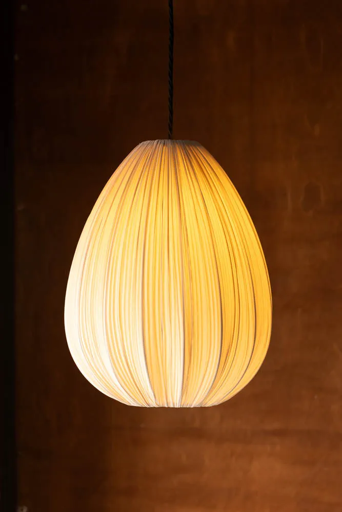 Neutral Pleated Fabric Teardrop Ceiling Light