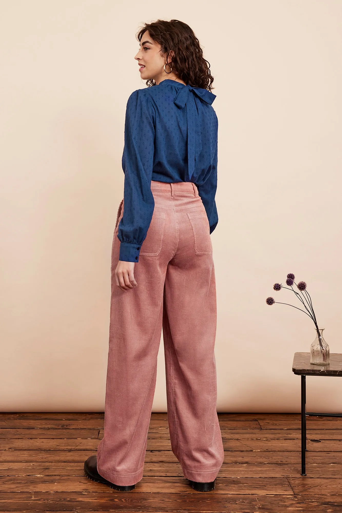 Nora Chunky Cord Dusty Pink Trouser