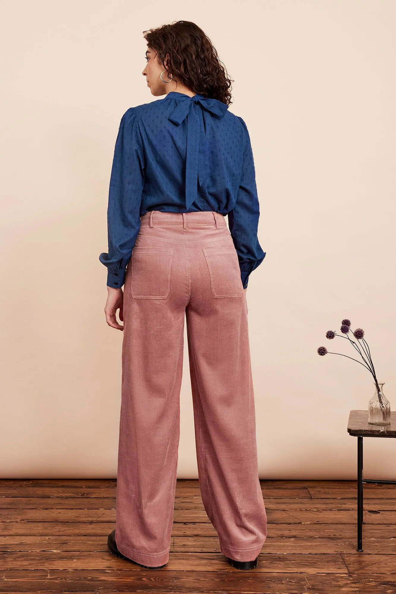 Nora Chunky Cord Dusty Pink Trouser