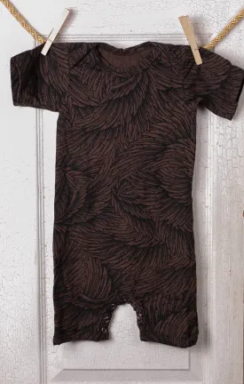 Organic Romper Onesie - Brown Wing
