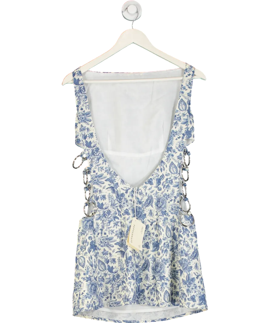 Peppermayo Blue Bloom Linen Mini Dress UK 6