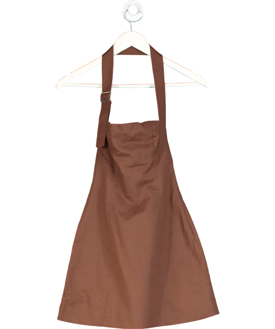 Peppermayo Brown Juliana Linen Mini Dress UK 6