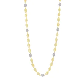 Elegant Petals in Bloom Dewdrop Station Necklace - Exquisite Floral Design with Dazzling Accents