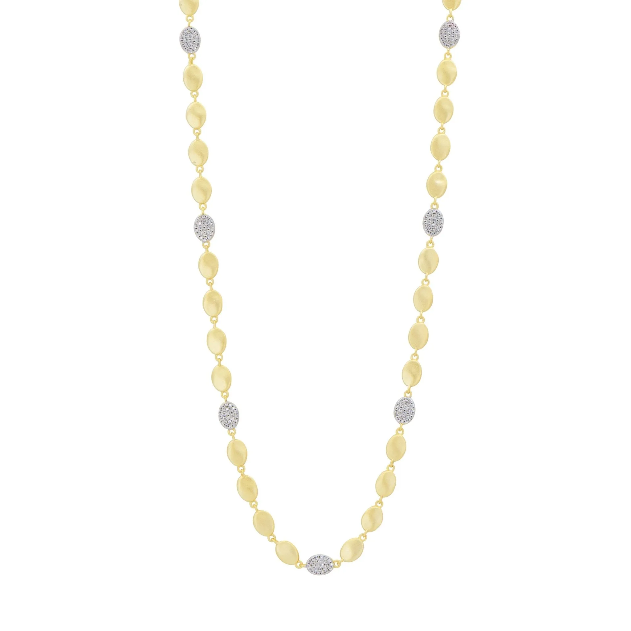 Elegant Petals in Bloom Dewdrop Station Necklace - Exquisite Floral Design with Dazzling Accents