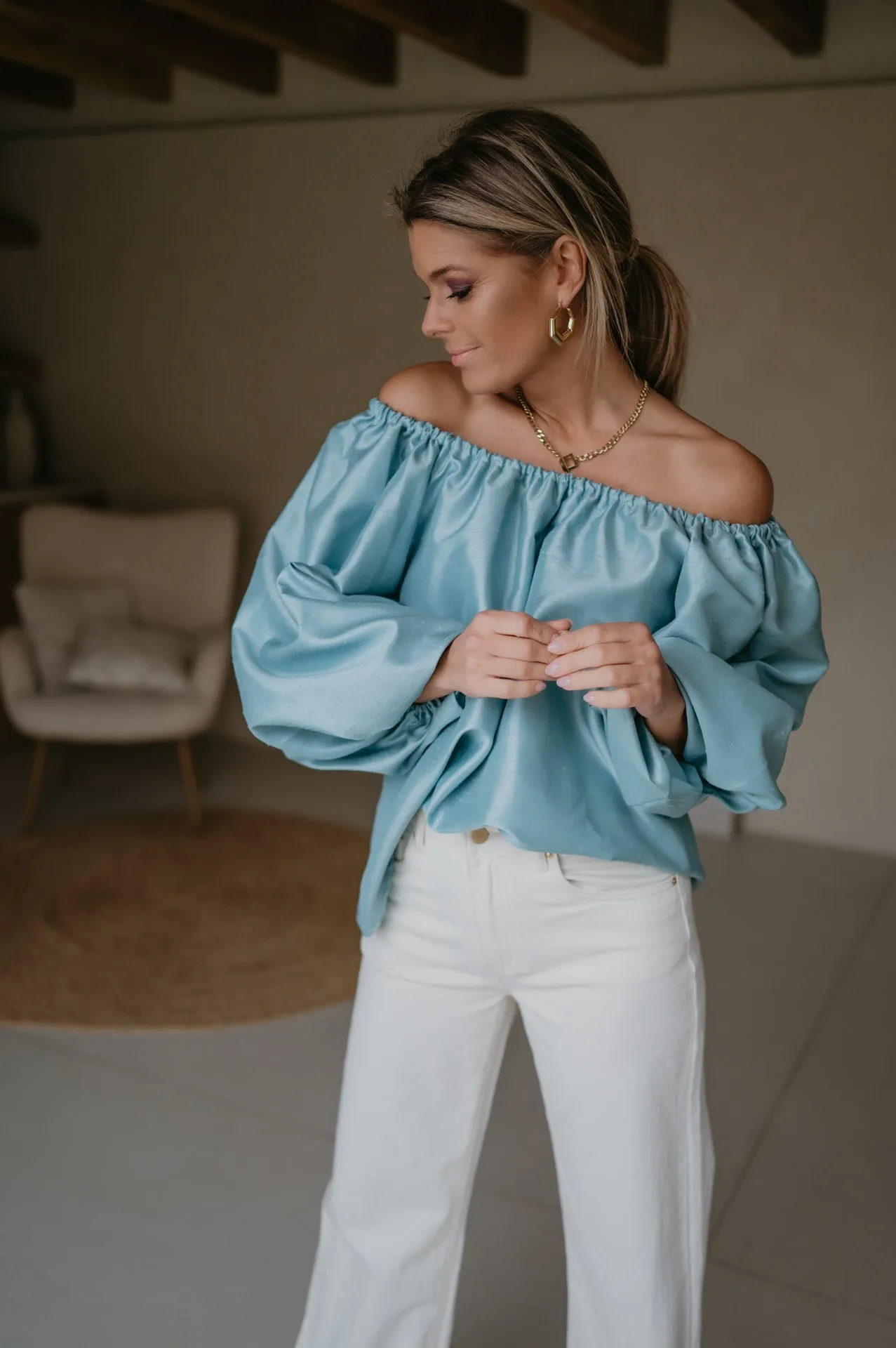 Piano blouse I Turquoise