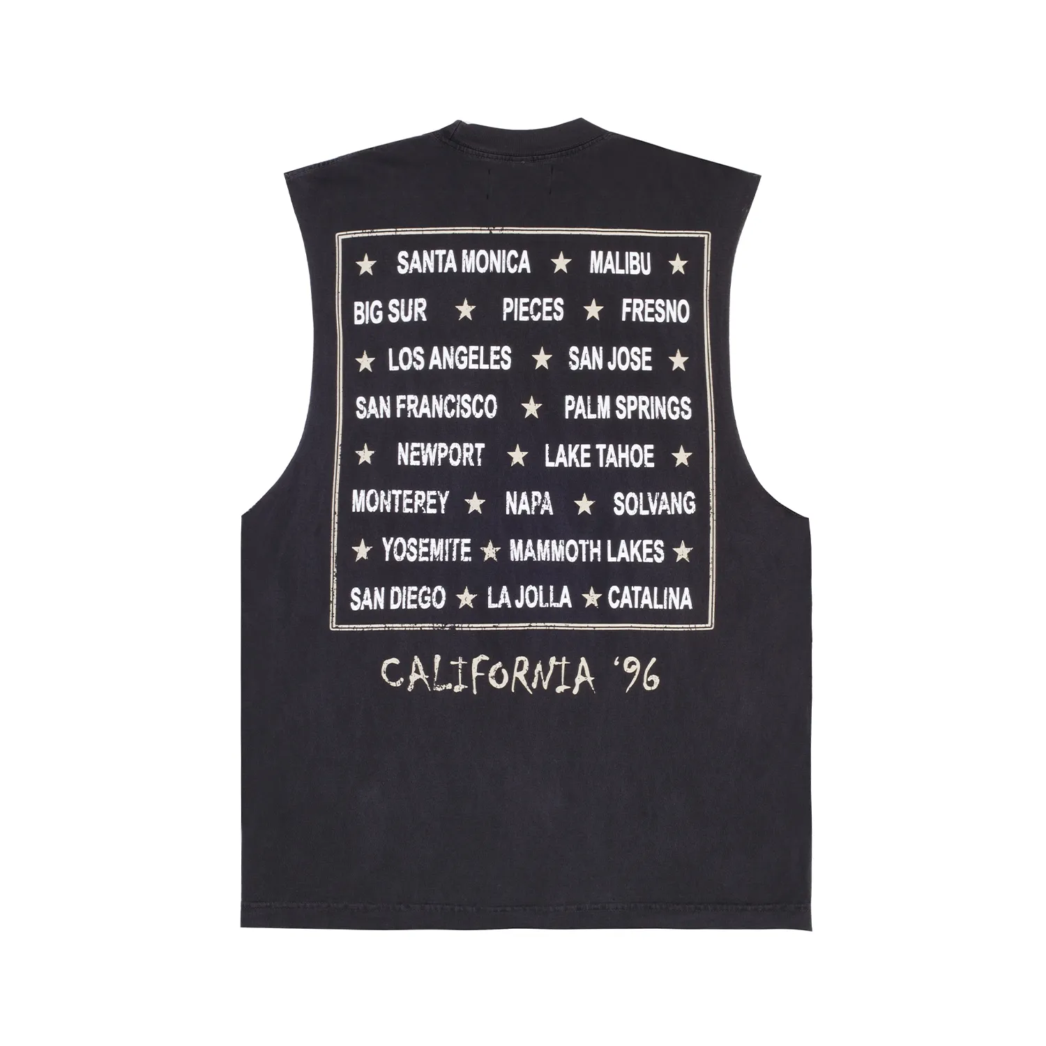 Vintage Black Road Trip Cut-Off Top – Add-On Pieces