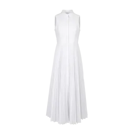 Pleated Bustier Maxi Day Shirtdress