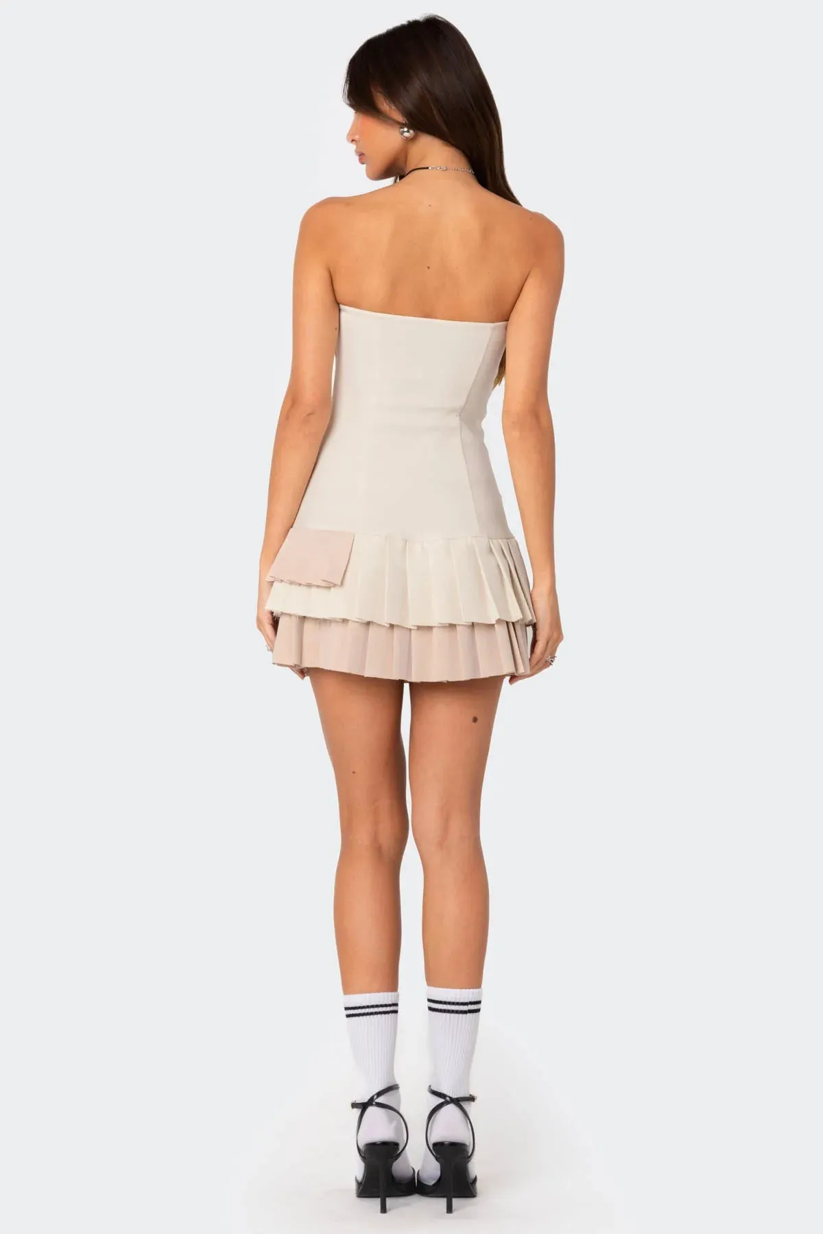 Pleated Charm Mini Dress