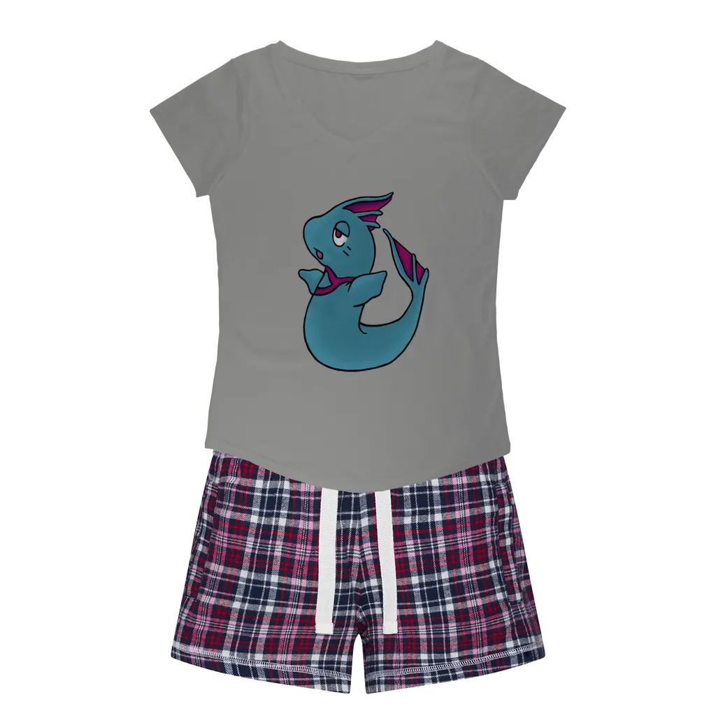 Plumyu Women's Sleepy Tee and Flannel Short